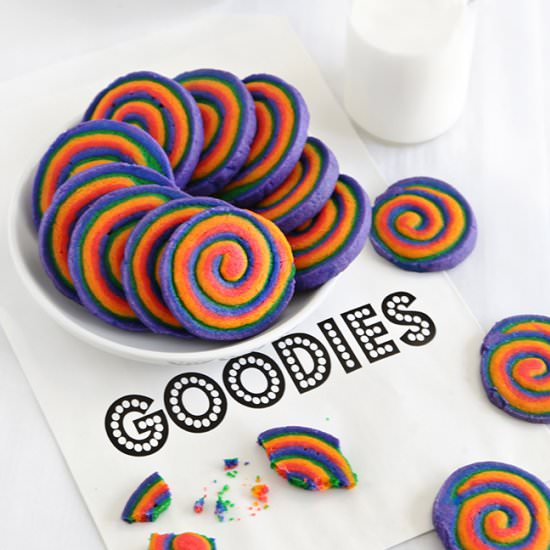 Rainbow Spiral Cookies