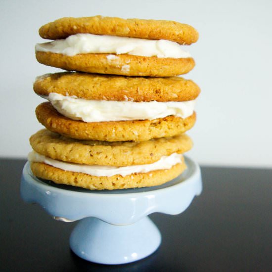 Coconut Cashew Cookie Sandwiches