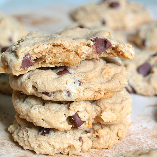 Chocolate Chip PB Oatmeal Cookies