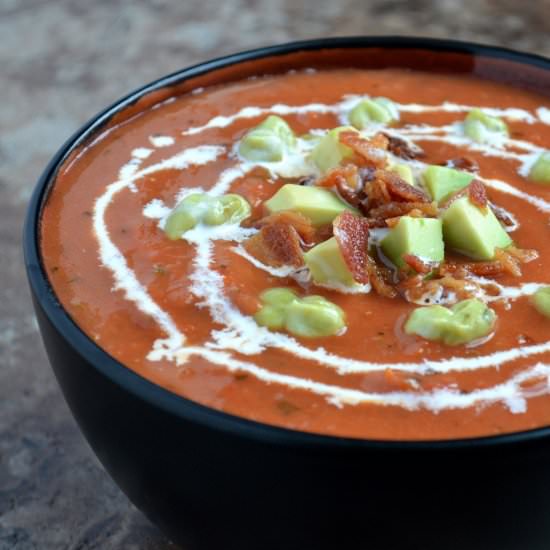 Loaded Roasted Tomato Soup