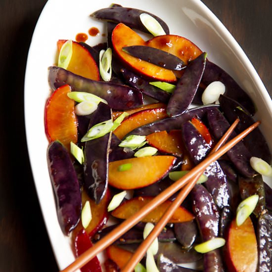Stir-Fried Purple Snow Peas