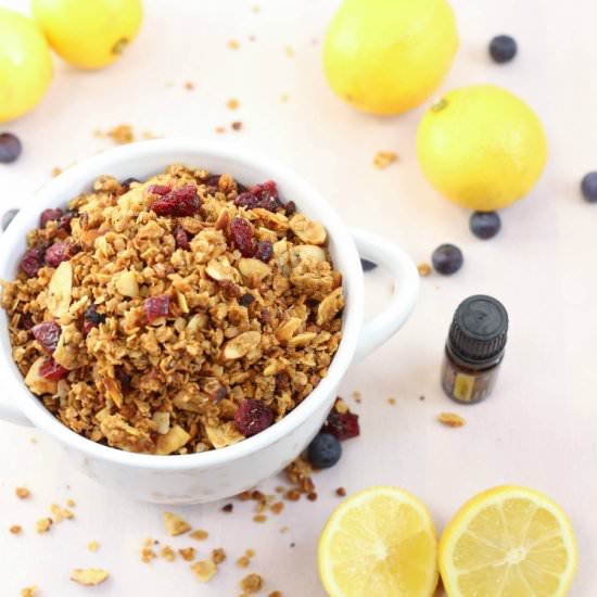 Slow Cooker Lemon Blueberry Granola