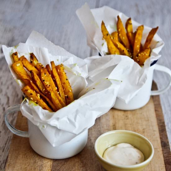 Baked Turmeric and French Fries