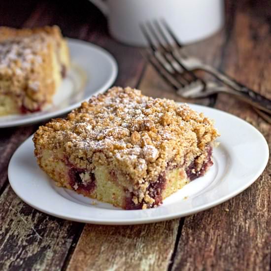 Raspberry Butter Crumb Cake