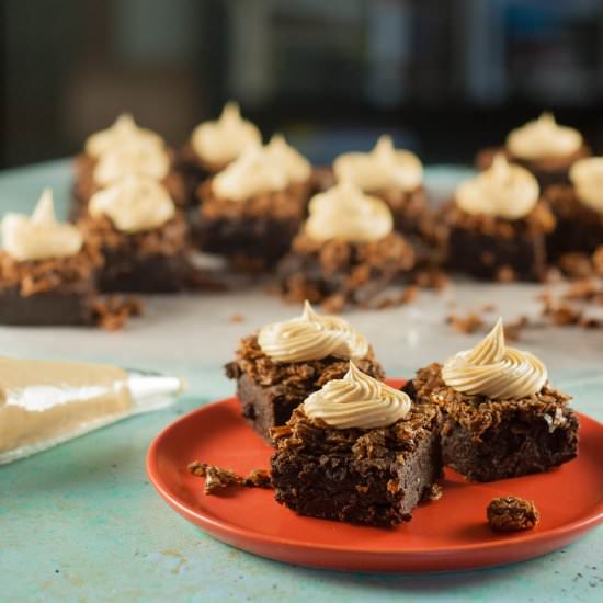 Salty Peanut Butter Crunch Brownies