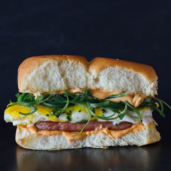 Spam and Eggs Breakfast Sandwich