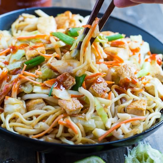 Sriracha Noodles with Tofu