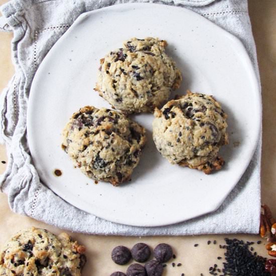 Black Sesame Loaded Oatmeal Cookies