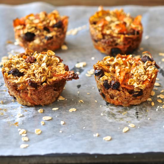 Carrot Cake Oatmeal Muffins