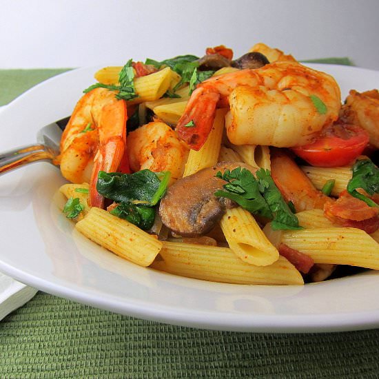 Cajun Shrimp and Vegetables Pasta