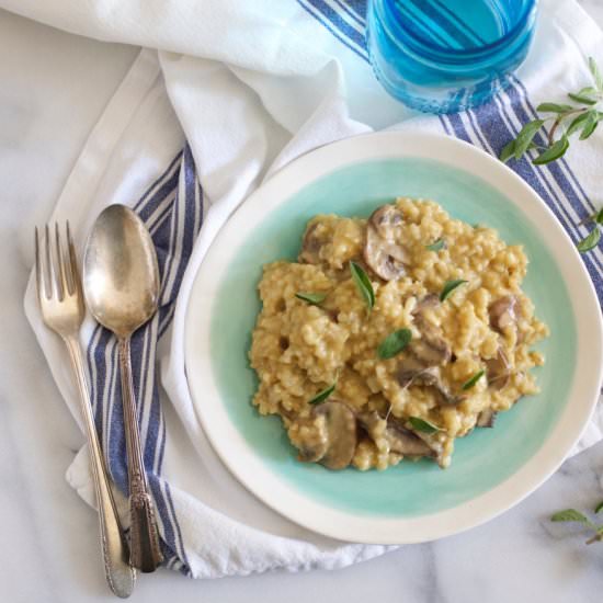 Easy Mushroom Brown Rice Risotto