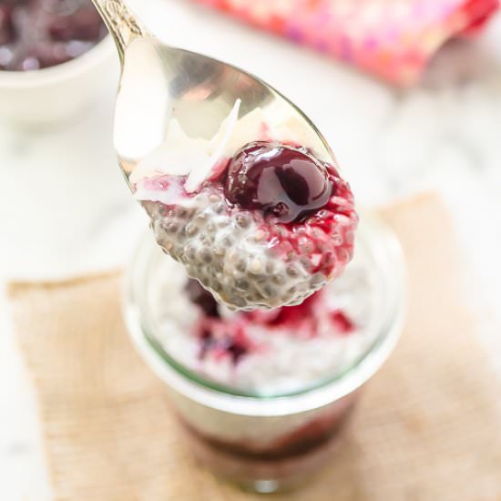 Cherry Coconut Chia Pudding Parfait