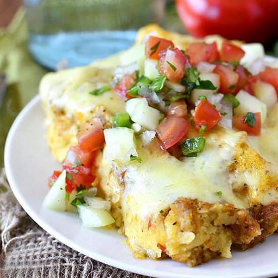 Poblano Salsa Chicken Enchiladas