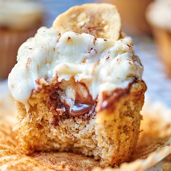 Chocolate Hazelnut Banana Cupcake