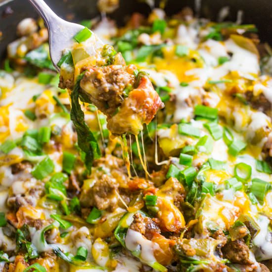 Low Carb Cheesy Taco Skillet