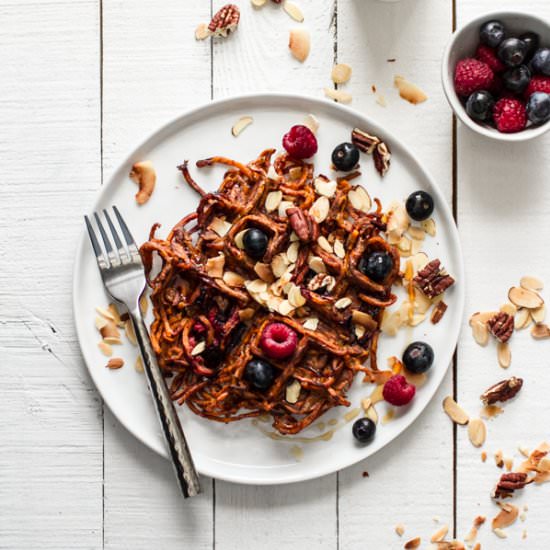 Blueberry Sweet Potato Waffles