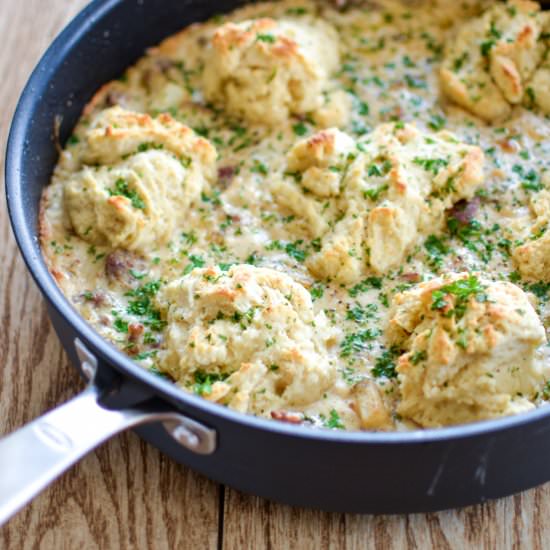 Biscuits and Gravy Skillet Bake