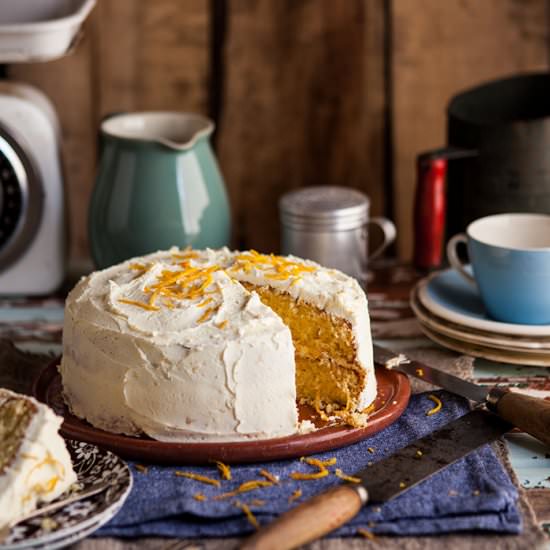 Orange cake with orange buttercream