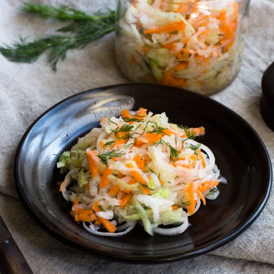 Pickled Daikon and Kohlrabi Salad