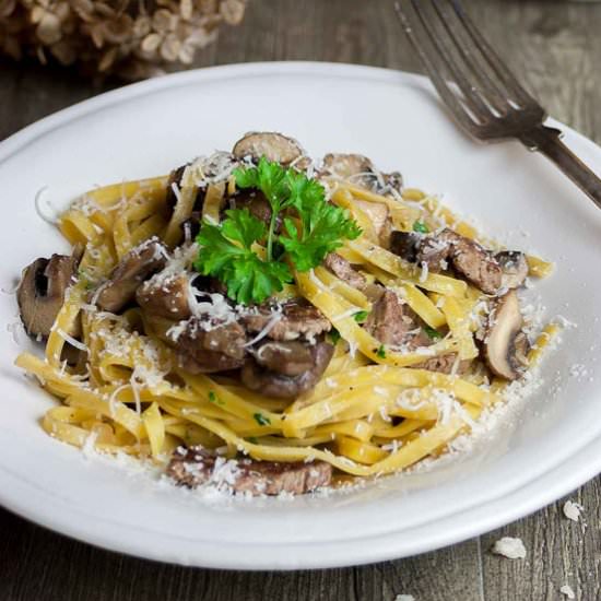 Pasta with Beef and Mushrooms