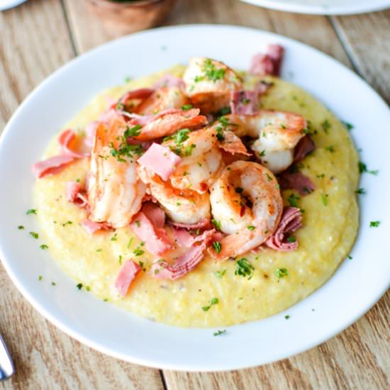 Caraway Havarti Grits and Shrimp