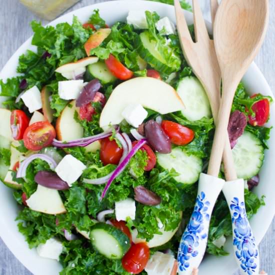 Healthy Kale Greek Salad