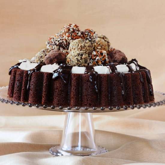 Sweet & Salty Boozy Truffle Cake