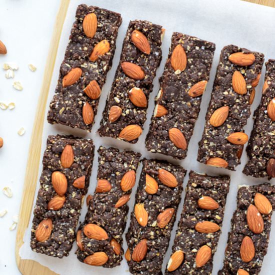 Brownie Almond No Bake Granola Bars