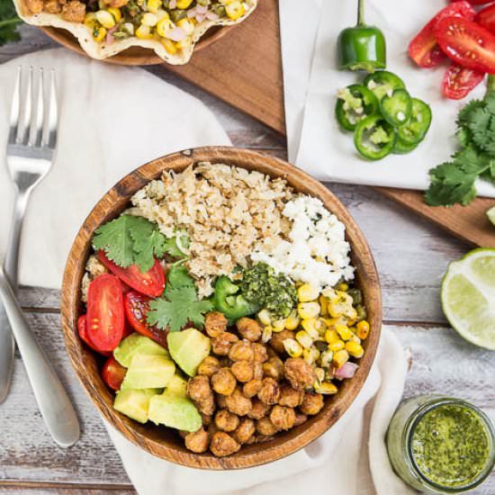 Chickpea & Cauliflower Burrito Bowl