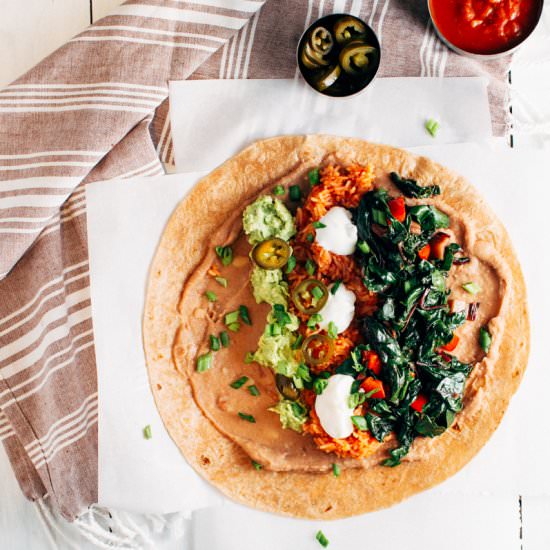 Greens and Bean Burritos