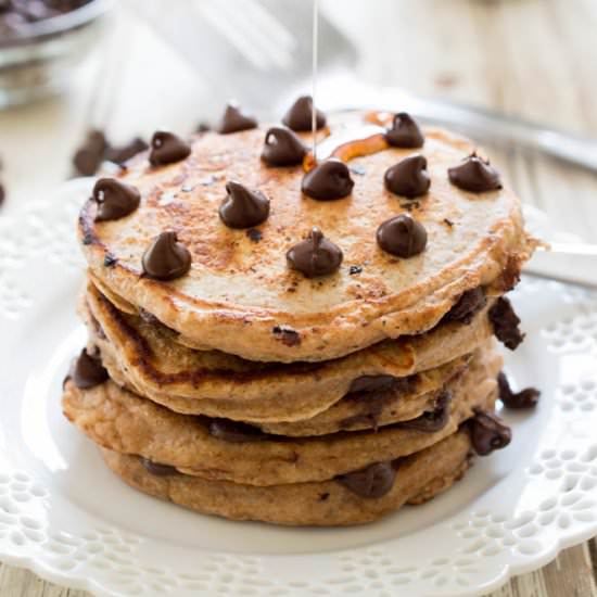 Whole Wheat Chocolate Chip Pancakes