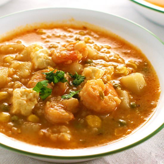 Peruvian Shrimp Soup