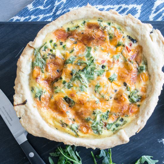 Roasted Tomato and Arugula Quiche