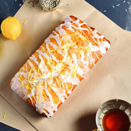 Lavender Honey Soaked lemon Cake
