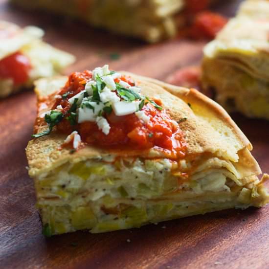 Feta & Leek Crepes