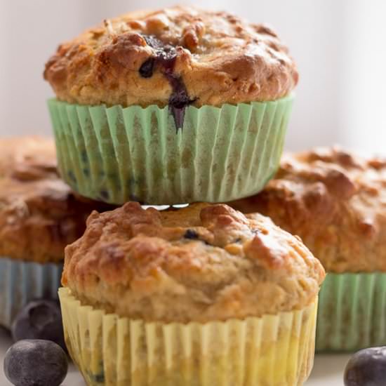 Banana Blueberry Breakfast Muffins