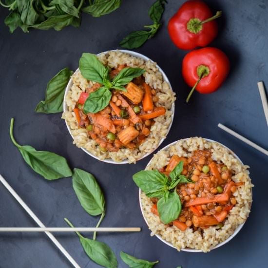 Thai Basil Lentils & Sesame Rice