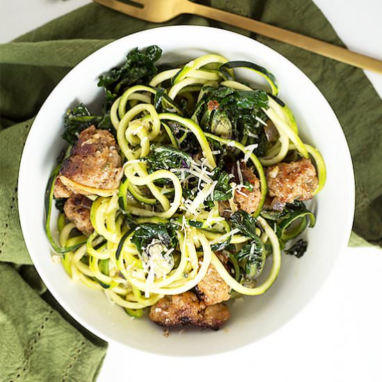Zucchini Pasta with Sausage