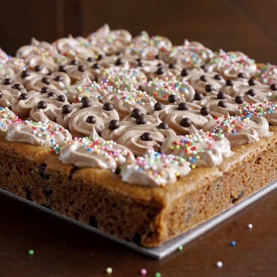 Dark Chocolate Chip Cookie Cake