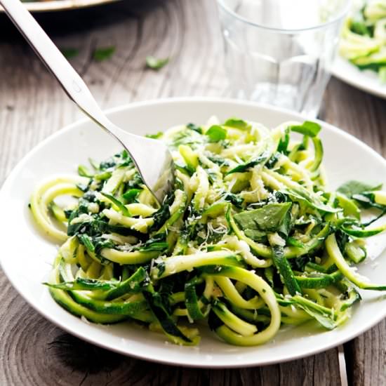 Garlic Butter Zoodles with Herbs