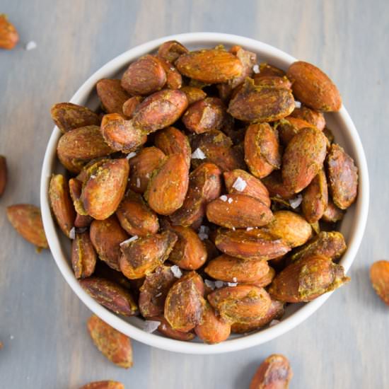Arugula Pesto Roasted Almonds