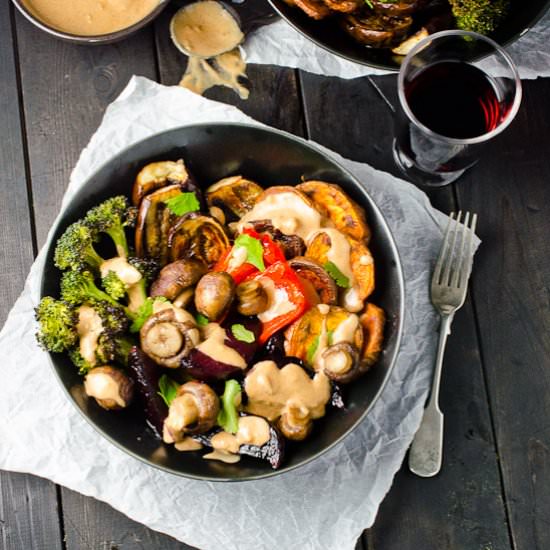 Roasted Veggie Dinner w/ Satay