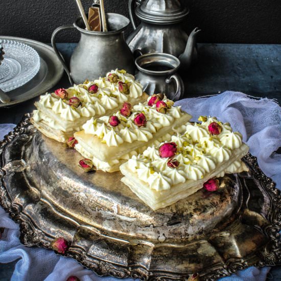 Rose Cheesecake Millefeuille