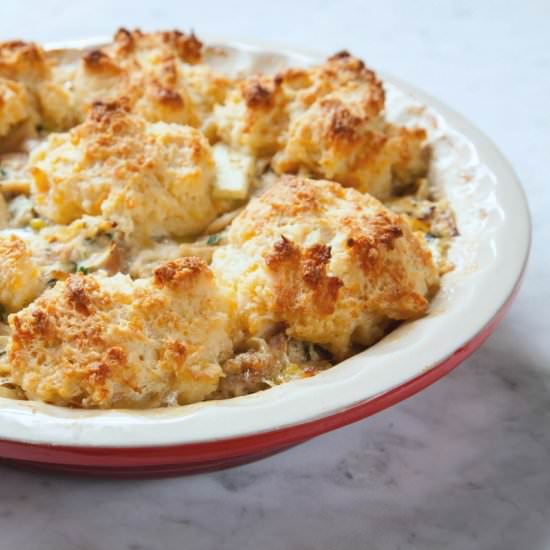 Chicken Potpie with Apples+Cheddar