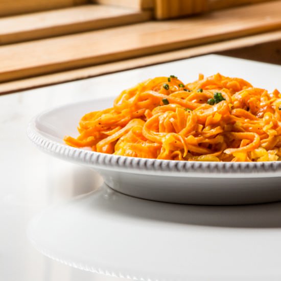 Spiralized Sweet Potatoes and Apple