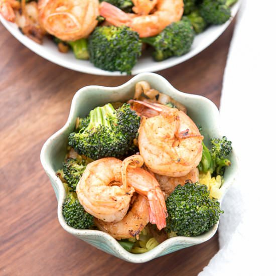 Garlic Sriracha Shrimp Stir Fry