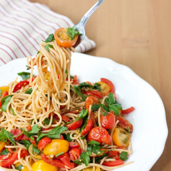 Herbed Tomato and Anchovy Pasta