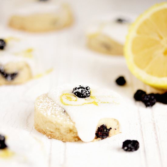 Glazed Lemon & Blueberry Shortbread