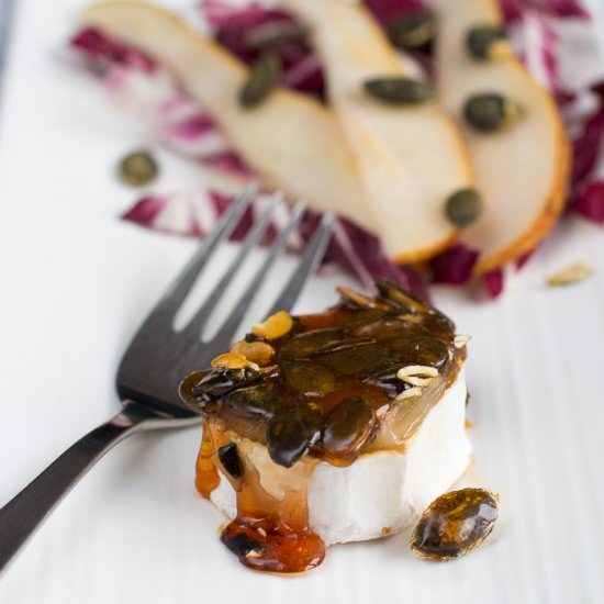 Grilled Goat Cheese with Caramel