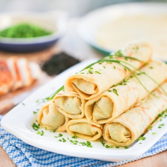Chicken & Chive Rolled Crêpes
